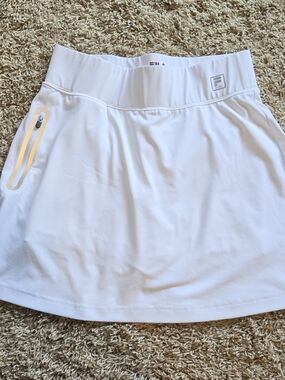 FILA White Athletic Skort with Zip Pocket Small